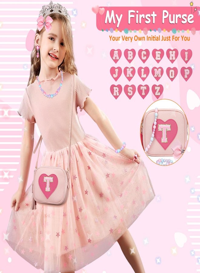 KKXIU Gifts For 3 4 5 6 7 8 Year Old Girls Dress Up Jewelry Kids Toys Toddler Purse Heart Little Girl Bag (T, Pink) - Image 4